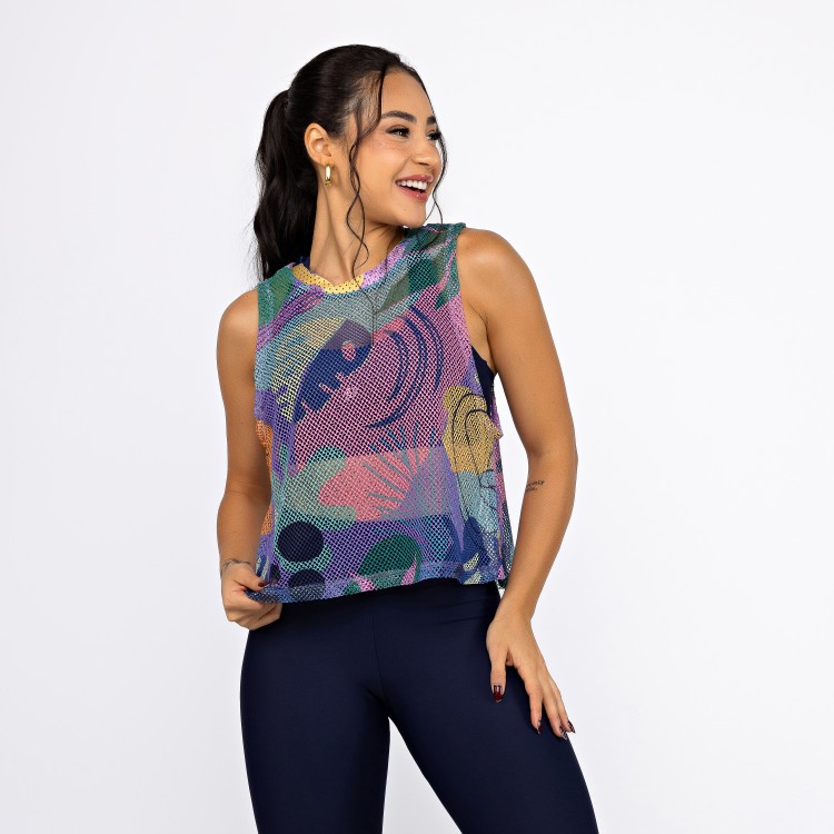 Regata Cropped Tela Estampada - Summer Dry