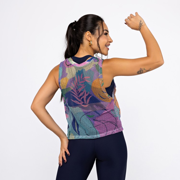 Regata Cropped Tela Estampada - Summer Dry