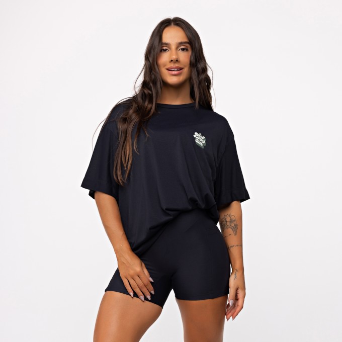 T-SHIRT OVERSIZED SPORT SELF CLUB - PRETO