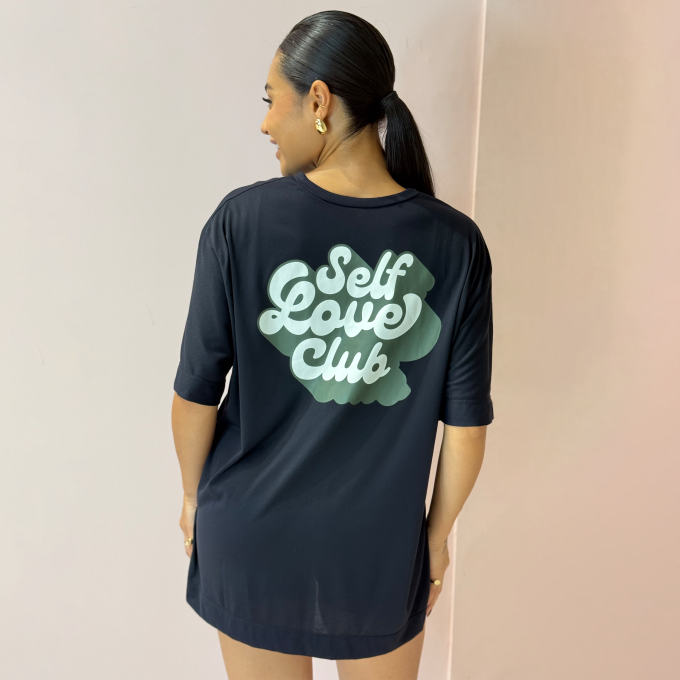 T-SHIRT OVERSIZED SPORT SELF CLUB - PRETO