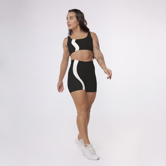 Short Wave Bicolor - Preto & Off White