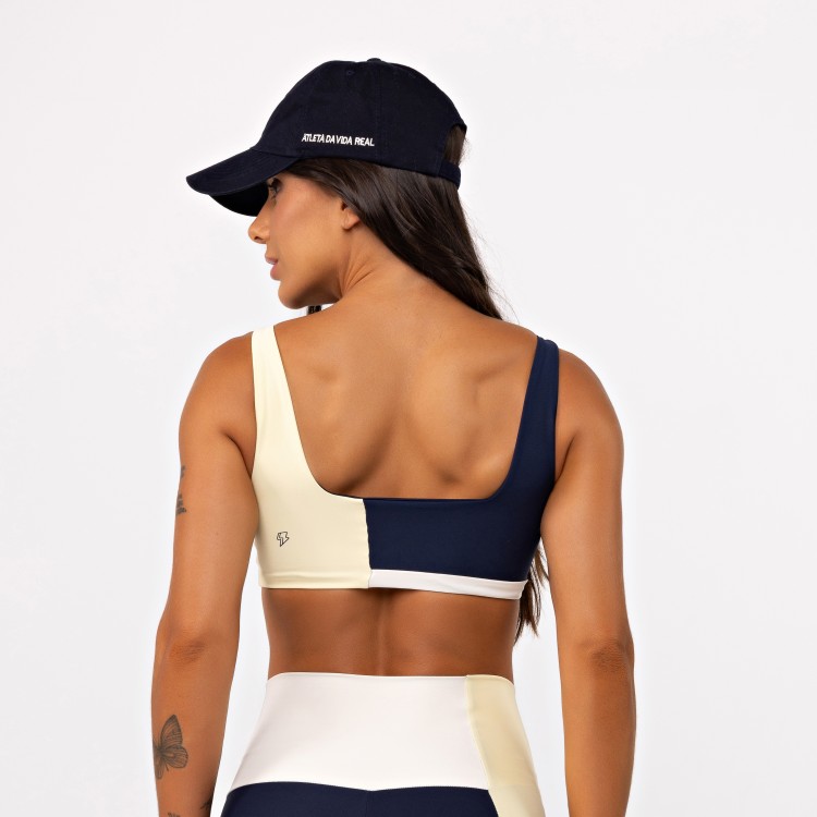 Top Camiseta Blocks Tricolor - Tricolor Manteiga