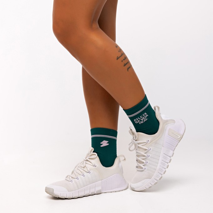 Meia Daily Atleta da Vida Real Poliamida - Esmeralda & Ballet