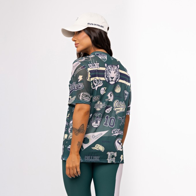 Camisão de Tule Estampado - College