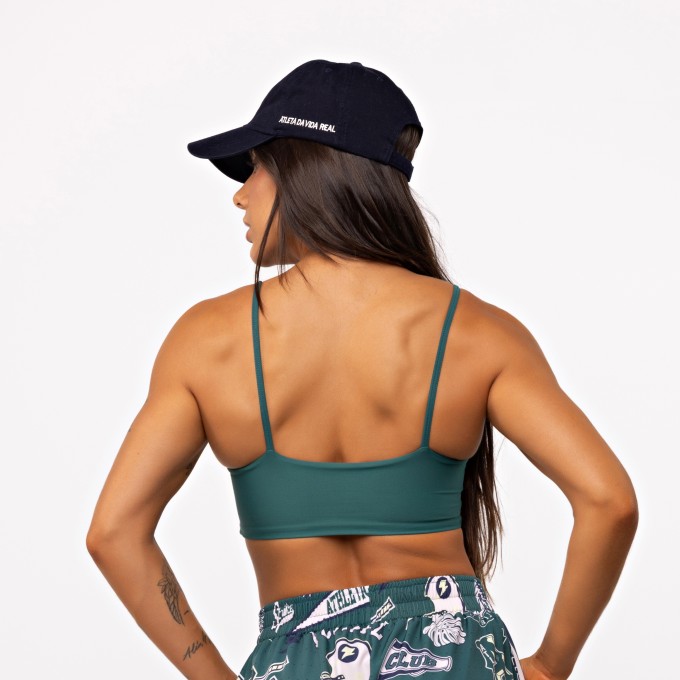 Top Ondas Alça Fina Estampado - Esmeralda & College