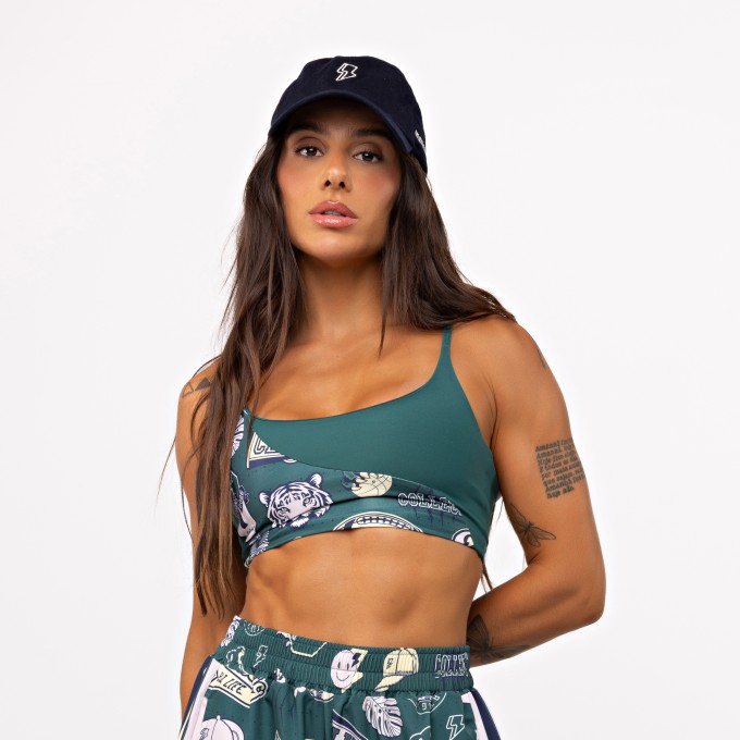 Top Ondas Alça Fina Estampado - Esmeralda & College