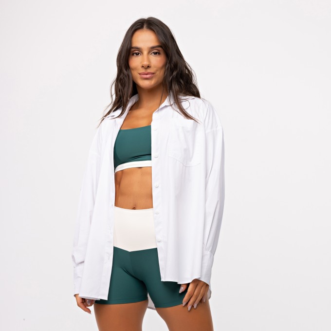 Camisa Oversized Athleisure Tech - Branco