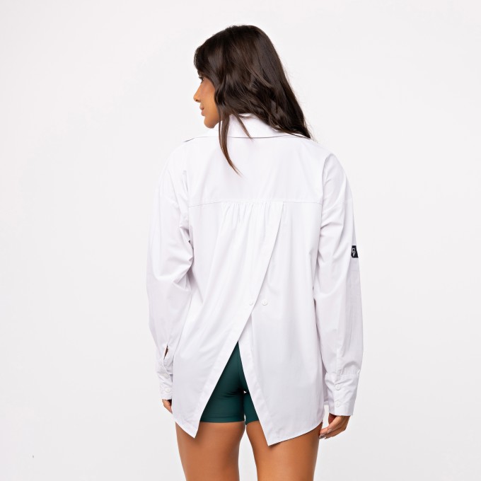Camisa Oversized Athleisure Tech - Branco