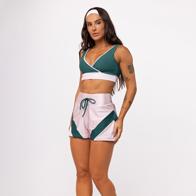 Short Duplo Duo Shine Bicolor - Ballet & Esmeralda