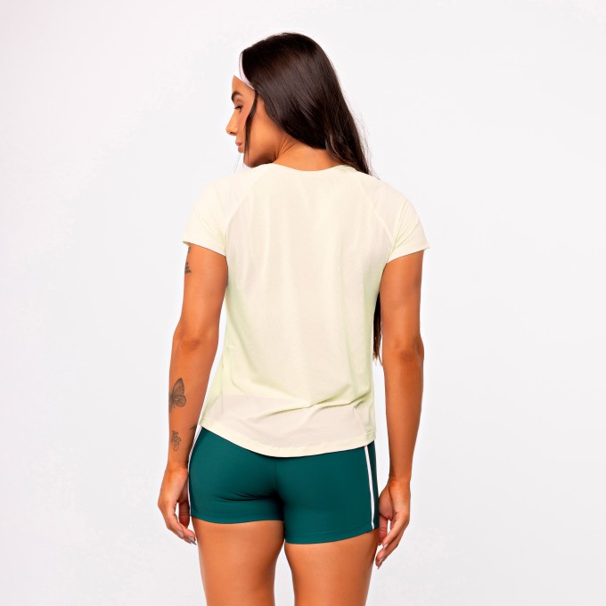 Blusa Basic Gola V - Manteiga