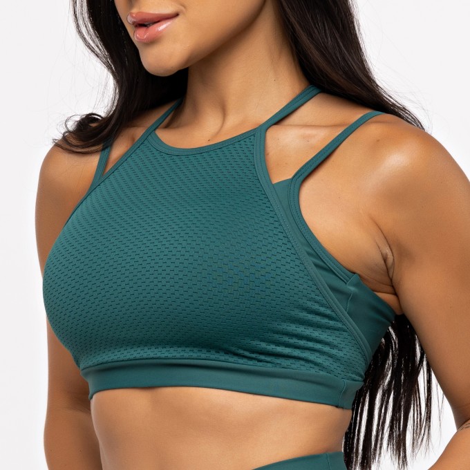 Top Mesh Cruzado Costas - Esmeralda