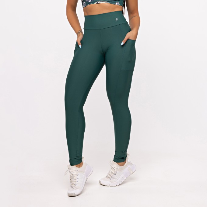 Legging Básica com Bolso - Esmeralda