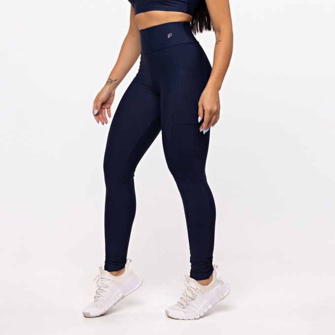Legging Básica com Bolso - Marinho Profundo