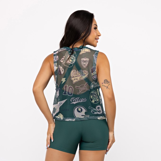 Cropped de Tela Estampado - College