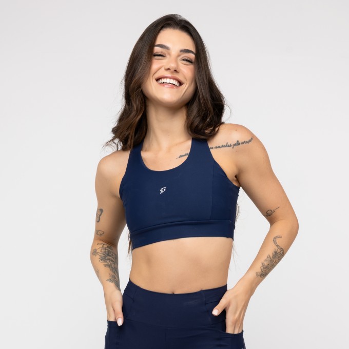 Top Cruzado Flow - Azul Marinho