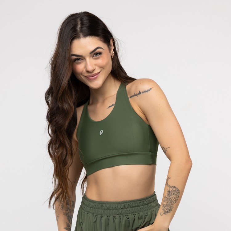 Top Cruzado Flow - Verde Oliva