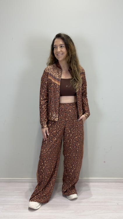 Calça Sport High Tech Estampada - Onça Chocolate