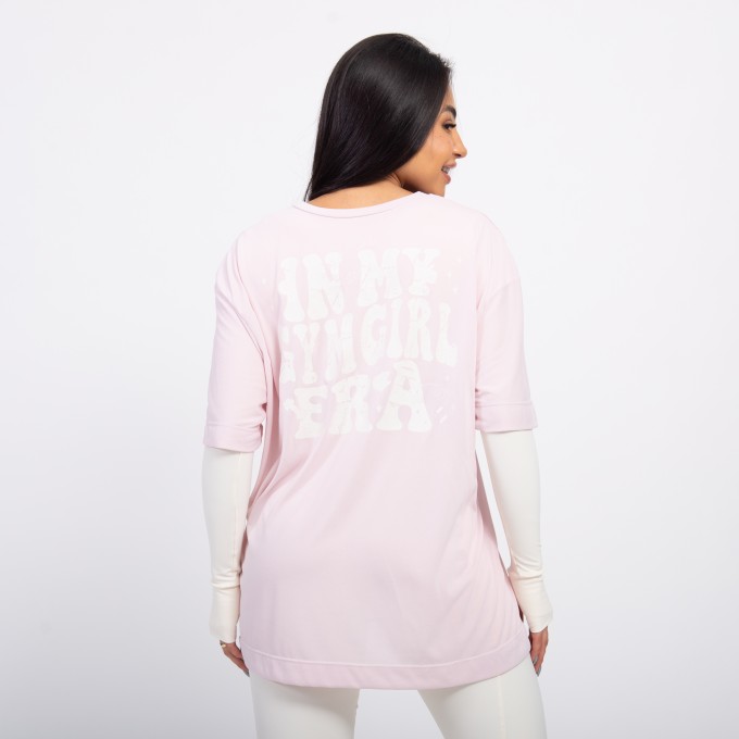 T-shirt Oversized Sport Gym Girl - Ballet & Off White